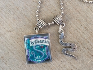 Slytherin House Crest Harry Potter Scrabble Tile Necklace