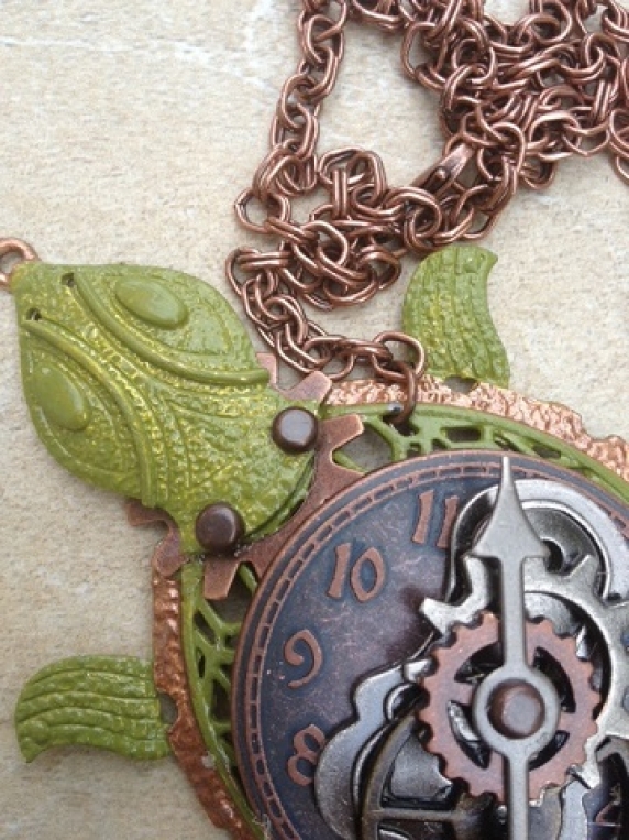 Steampunk Turtle Pendant Necklace