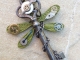 Steampunk Dragonfly Skeleton Key Necklace