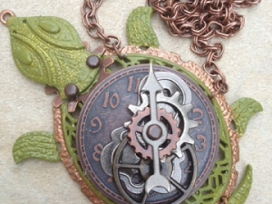 Steampunk Turtle Pendant Necklace